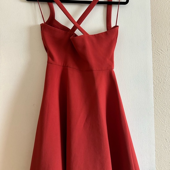 *SOLD* Likely Burnt Orange Cocktail Fit and Flare Dress with Sweetheart neckline - Picture 3 of 5